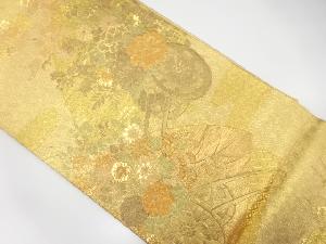 佐賀錦　地紙に花車模様織り出し袋帯